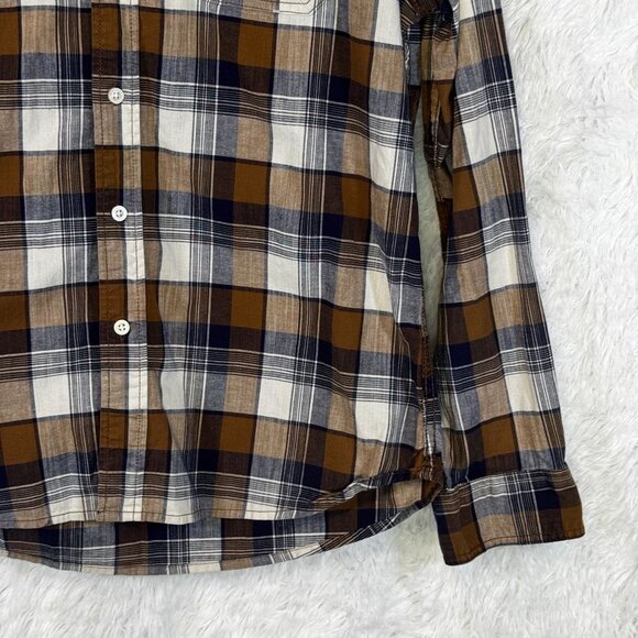 Wrangler Flex For Comfort Flannel Shirt Plaid Gold Black Sz L - Picture 4 of 9